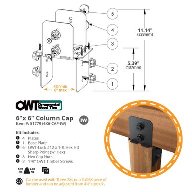 6x6 Column Cap Hardware - IW